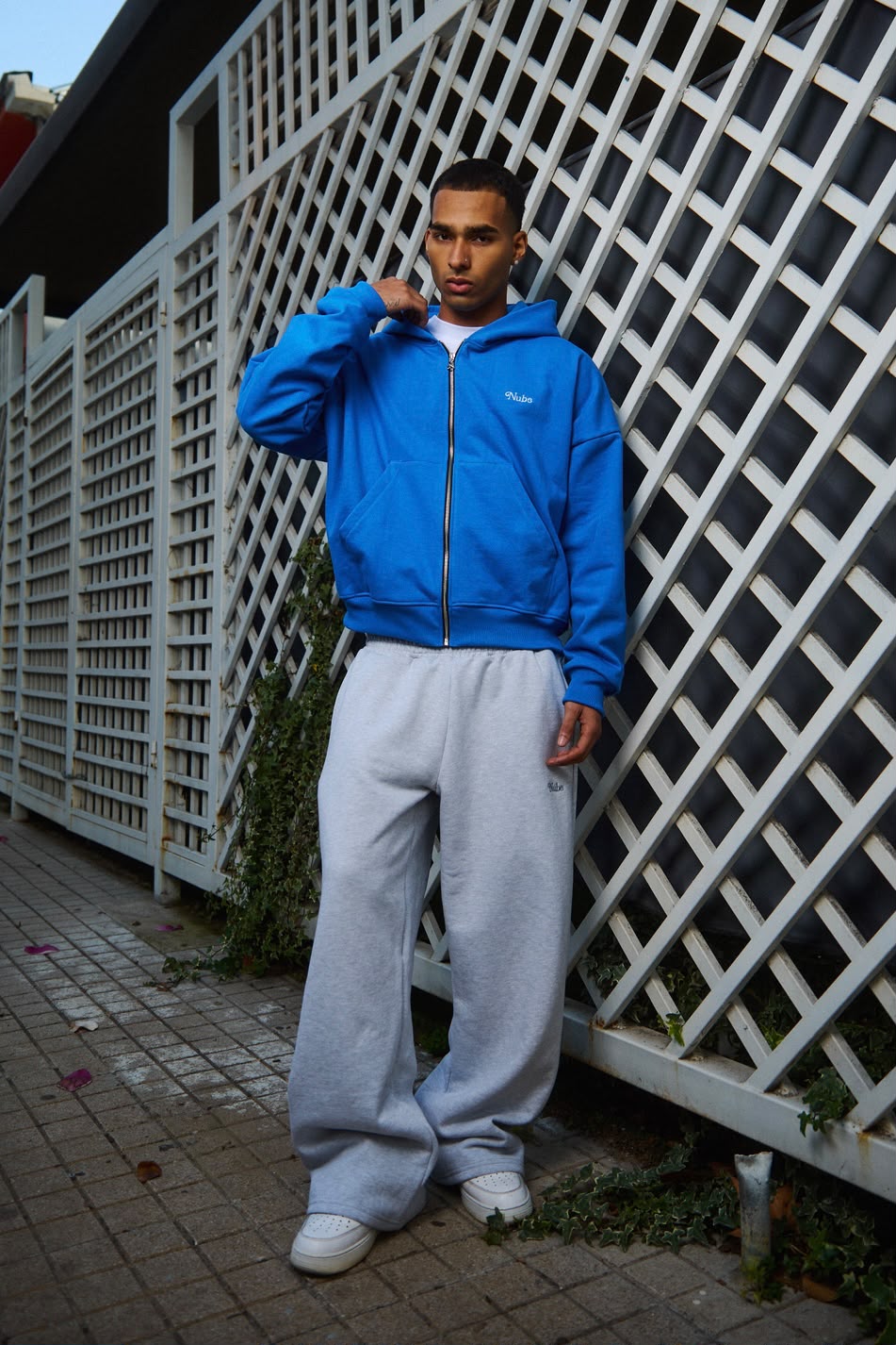 Heavy Basic Zip Hoodie Blue