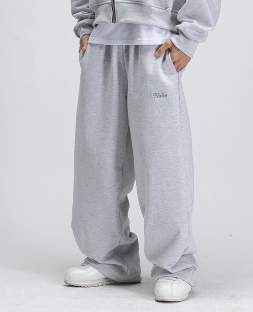 Heavy Basic Sweatpants Melange Grey