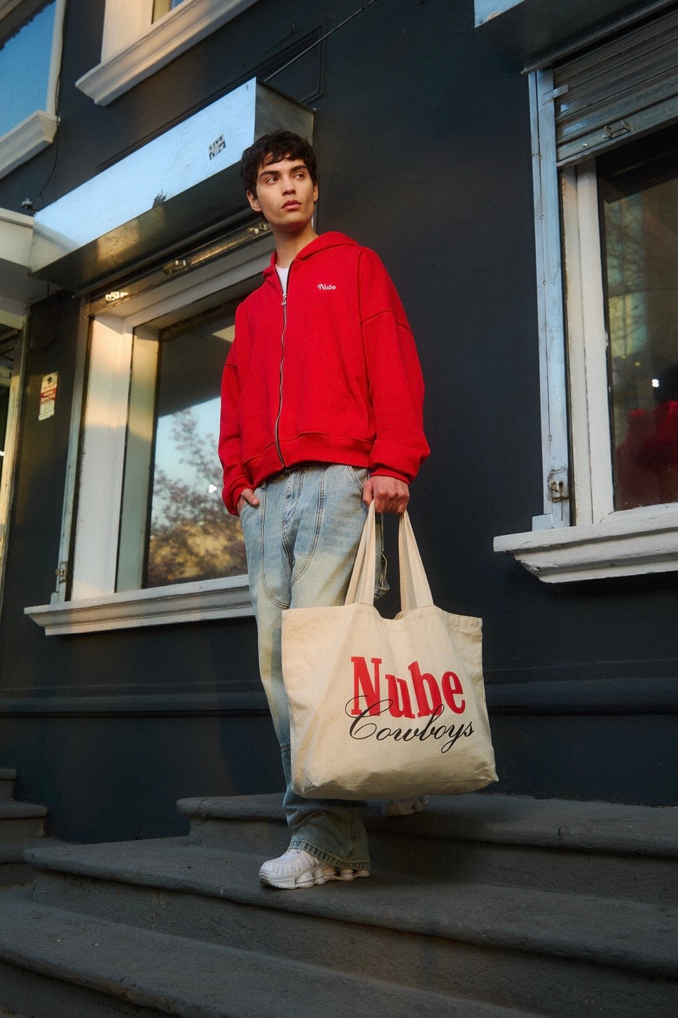 Heavy Basic Zip Hoodie Red