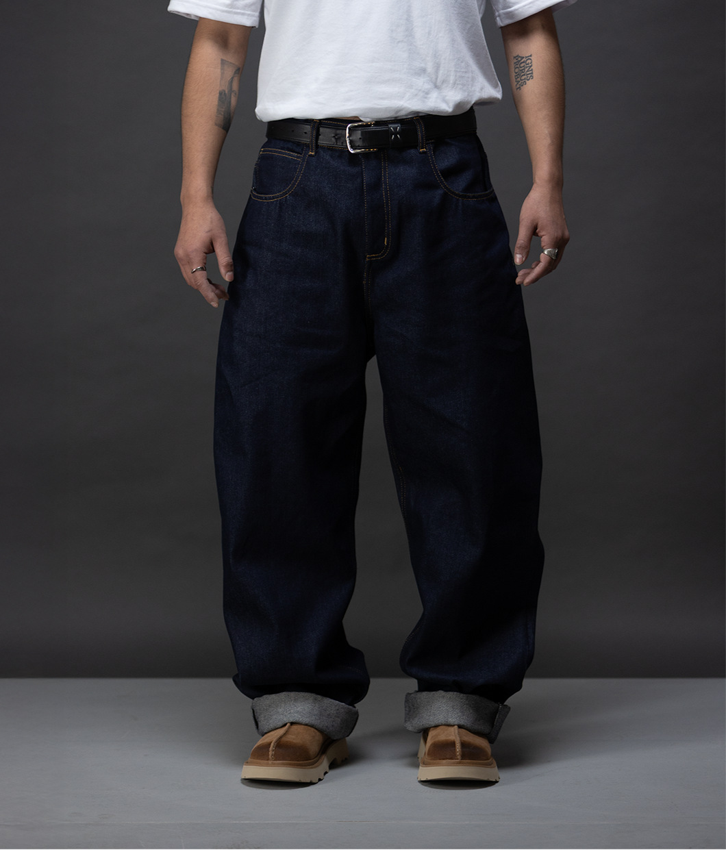 Big N  Baggy Raw Denim Jeans