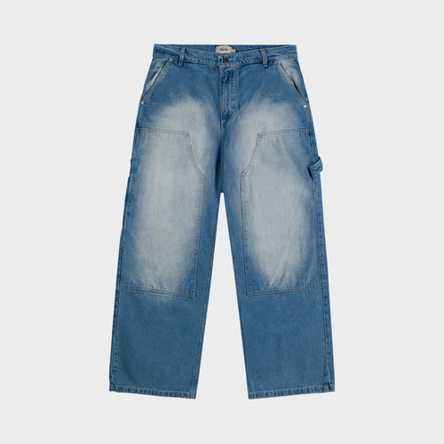 Double Knee Denim Pants Light Washed