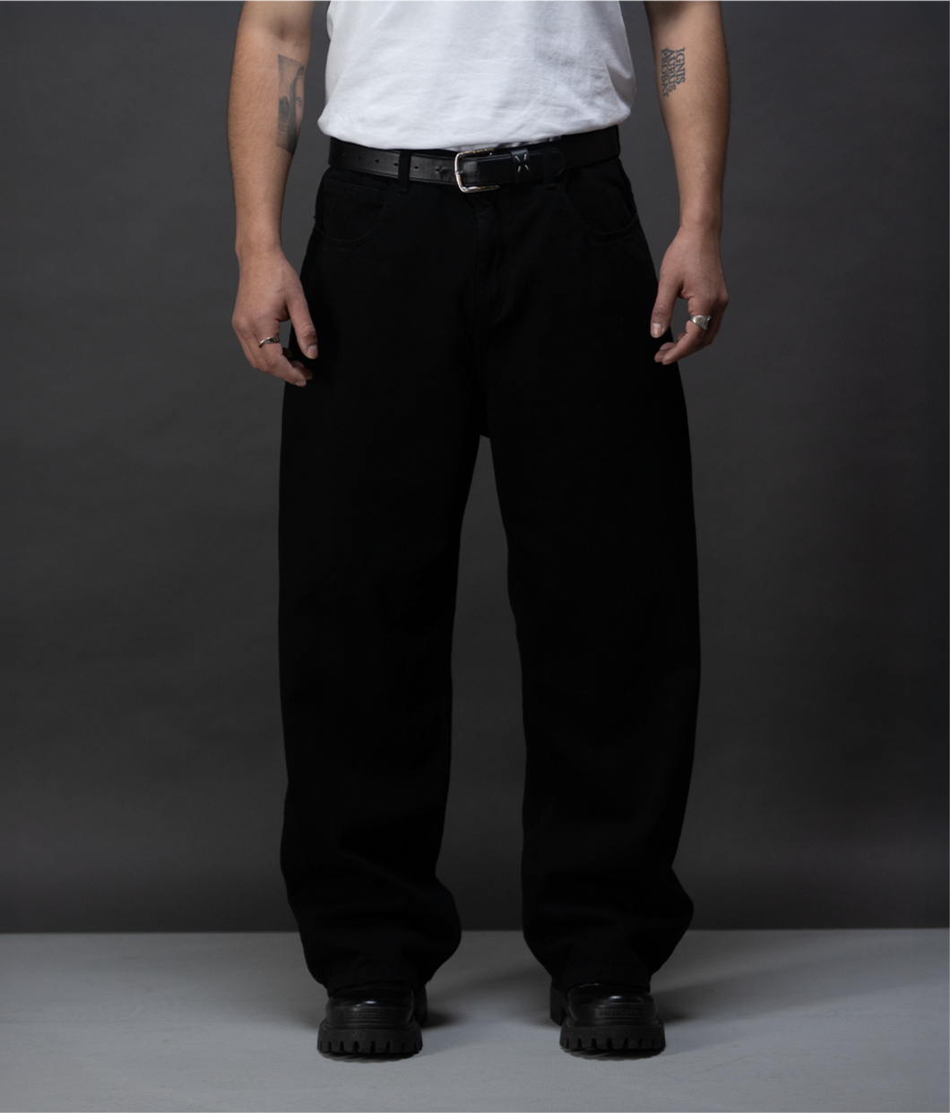 Big N  Baggy Black Denim Jeans