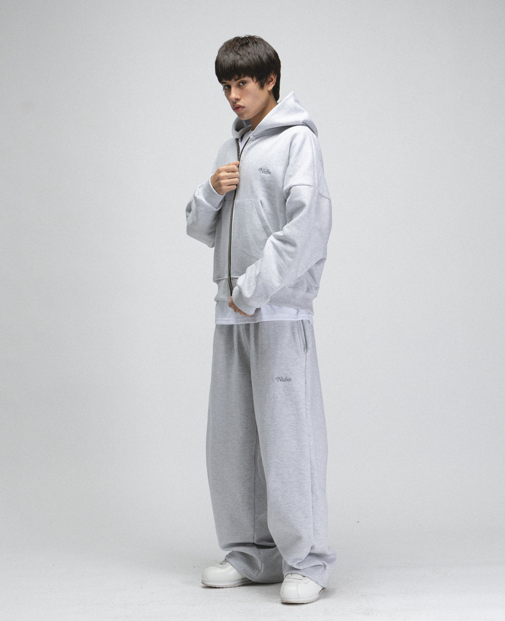 Heavy Basic Sweatpants Melange Grey