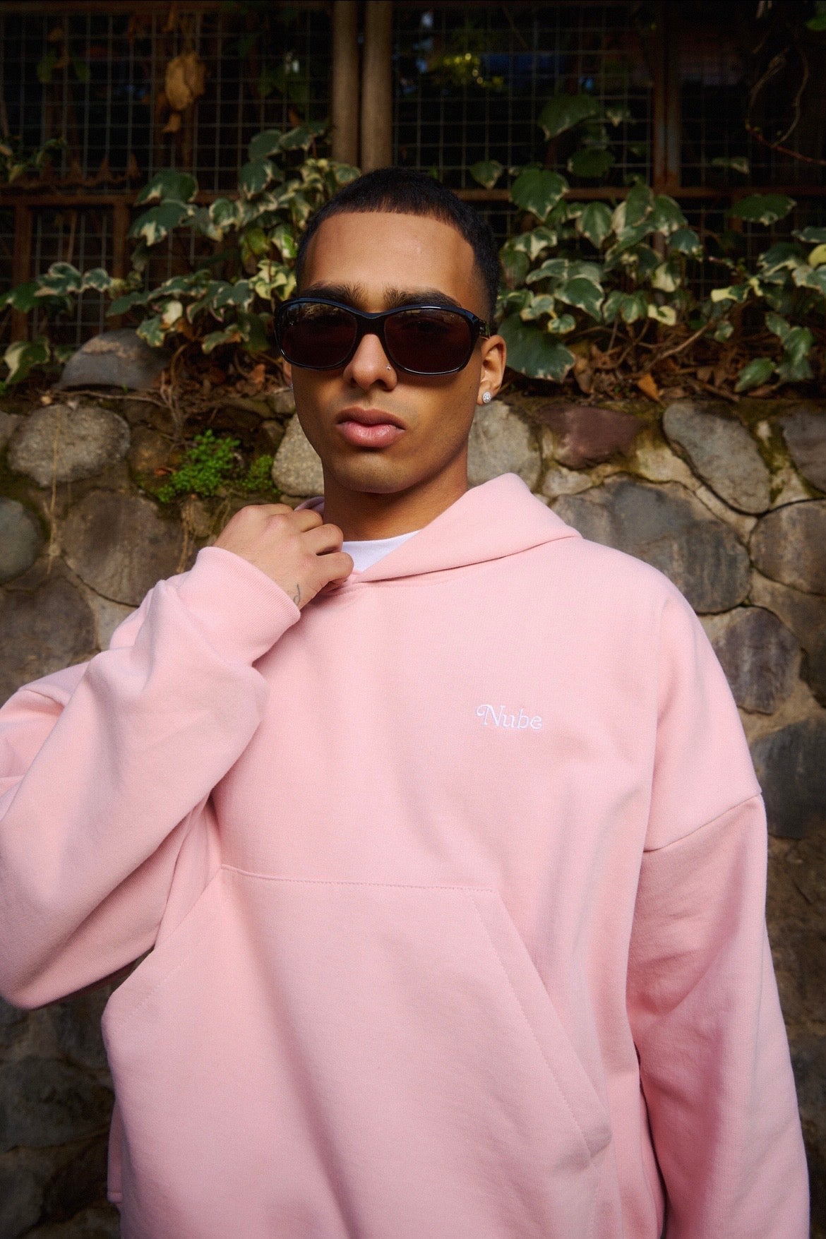 Heavy Basic Boxy Hoodie Baby Pink