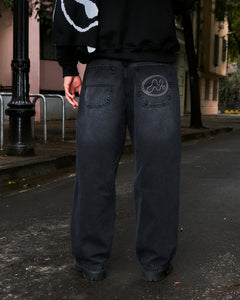 Music System Baggy Jeans Washed Black