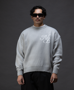 Script Logo Grey Sweater