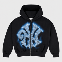 Cargar imagen en el visor de la galería, Nubees Bling Zip Hoodie Black