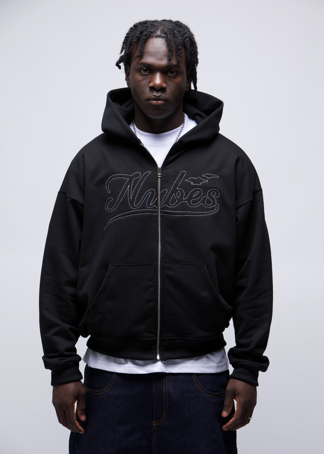Nubes Big Stitch Hoodie Black