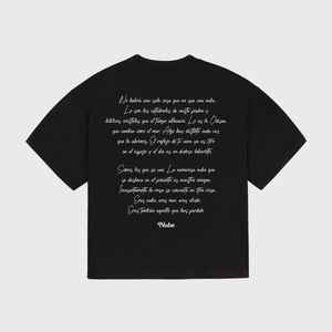 Flowers Black Boxy Tee