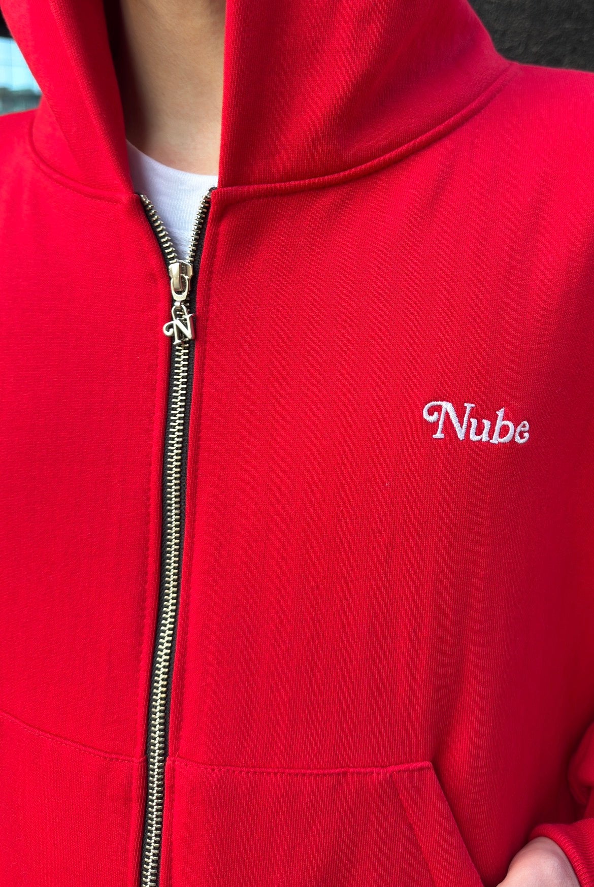Heavy Basic Zip Hoodie Red