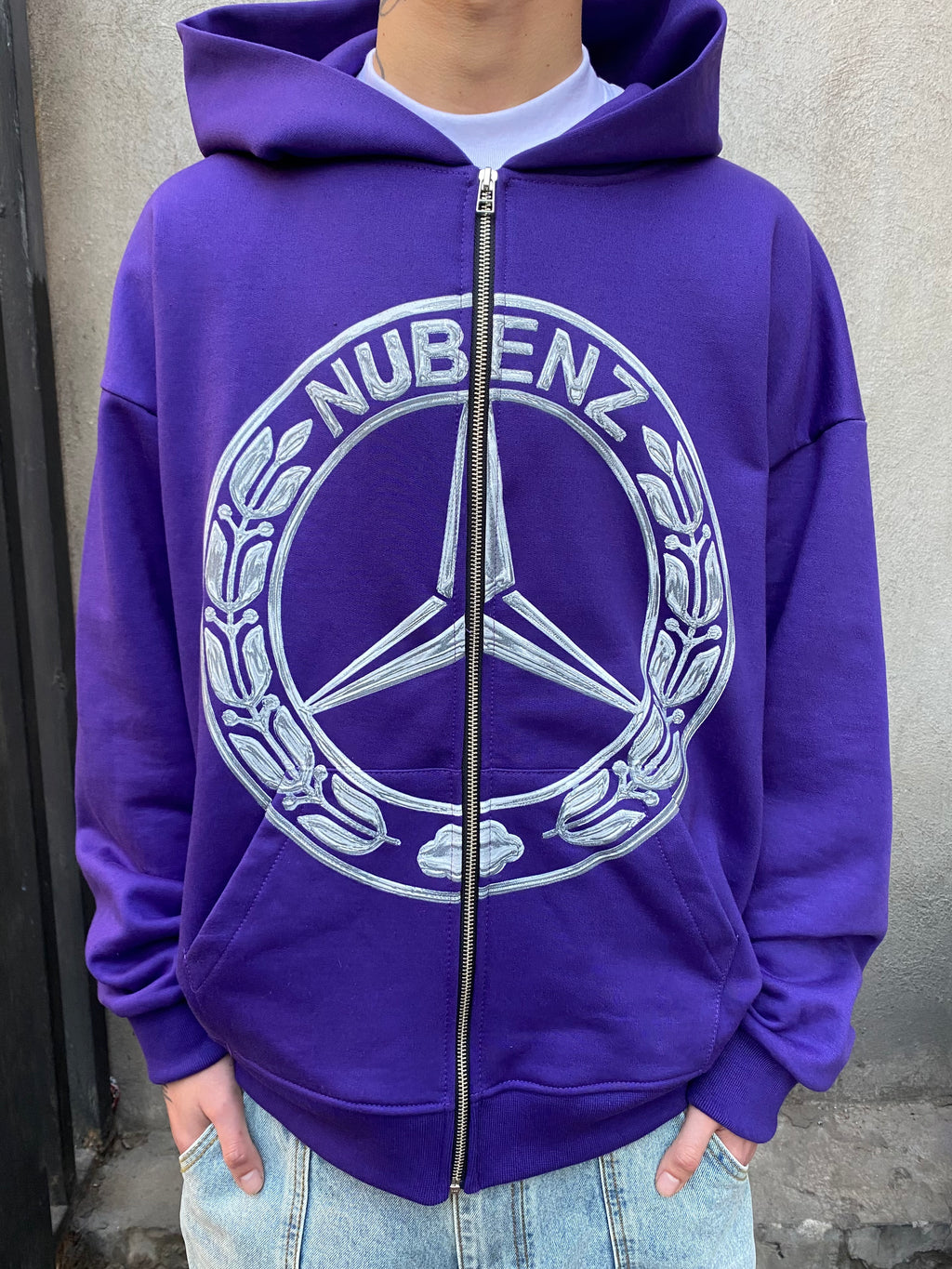 Nubenz Chrome Zip Hoodie Purple