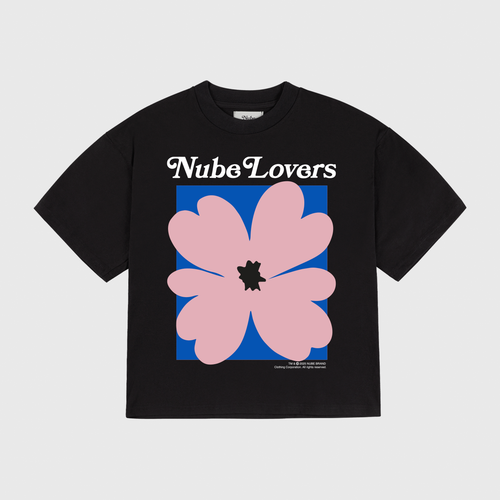 Flowers Black Boxy Tee