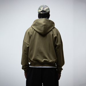 Basic Olive Green Boxy Hoodie