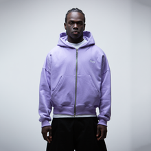 Cargar imagen en el visor de la galería, Basic Lila Zip Boxy Hoodie