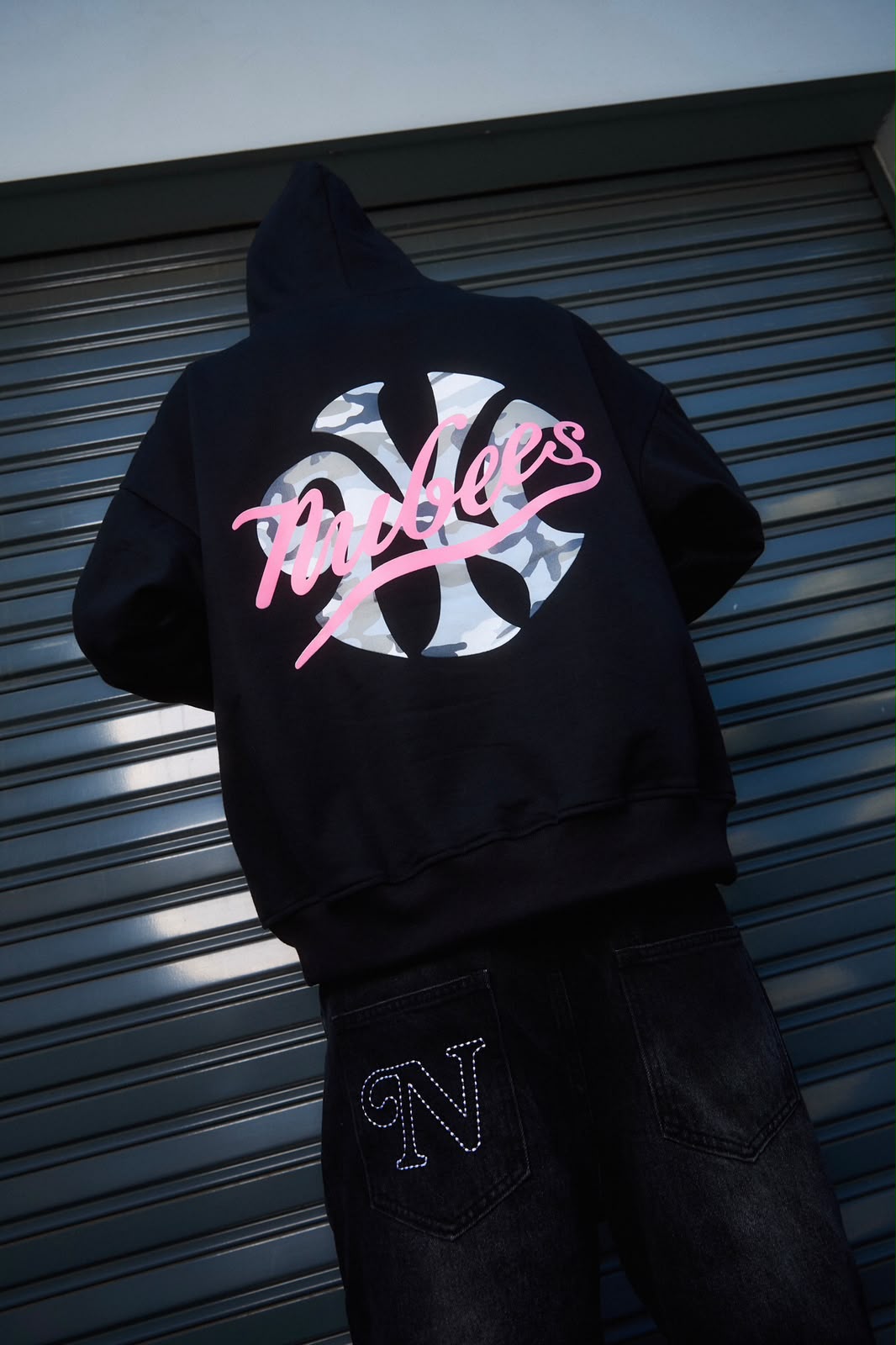 New York Camo Hoodie Black