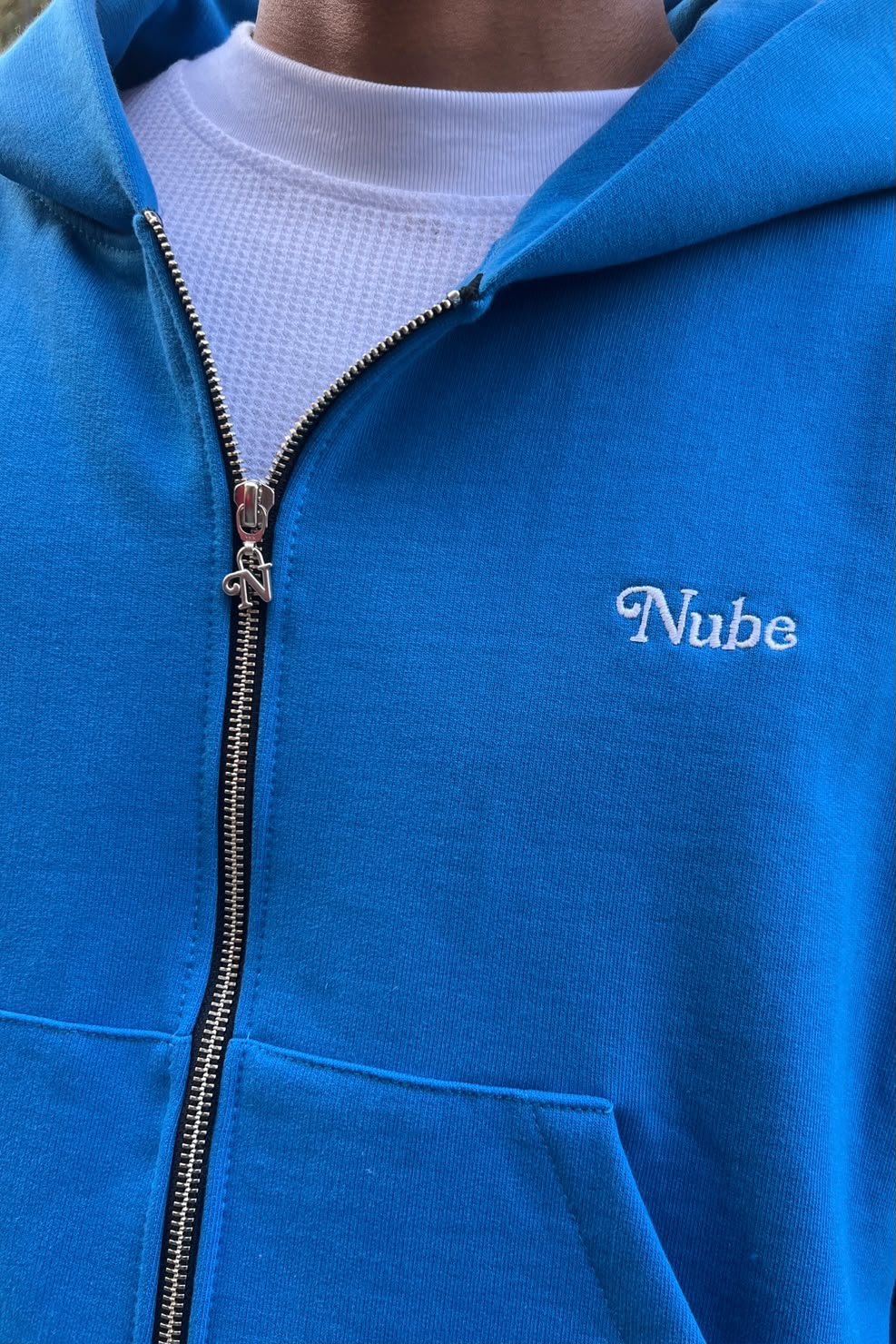Heavy Basic Zip Hoodie Blue