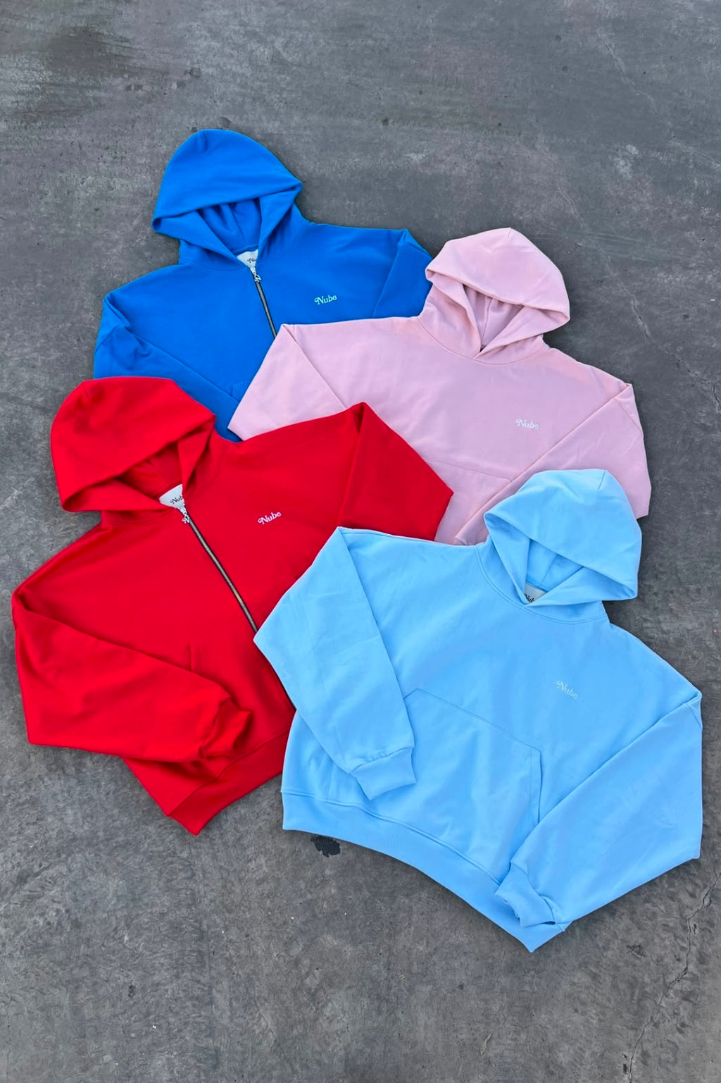 Heavy Basic Zip Hoodie Red