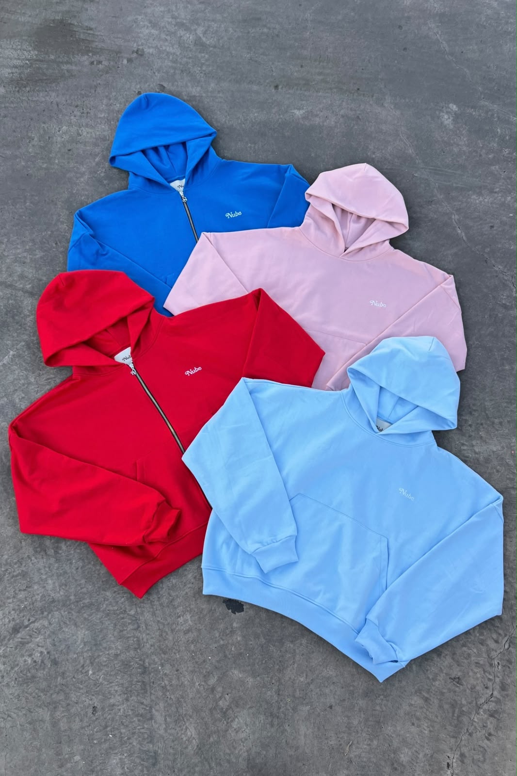 Heavy Basic Zip Hoodie Red