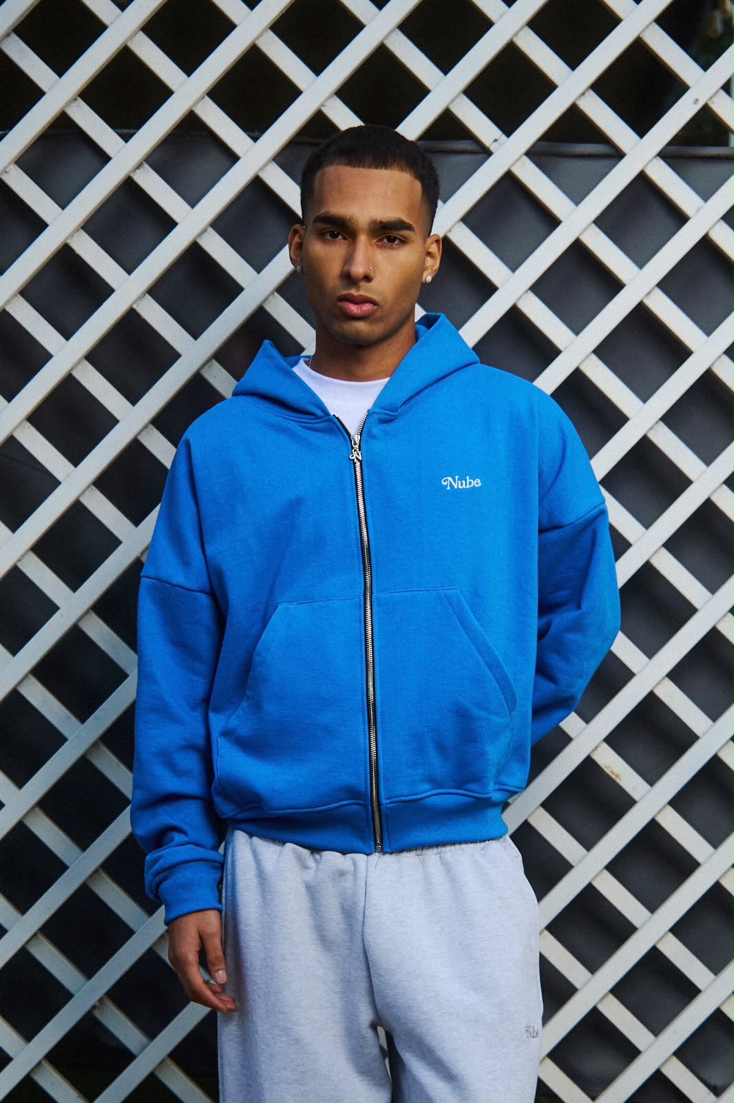 Heavy Basic Zip Hoodie Blue