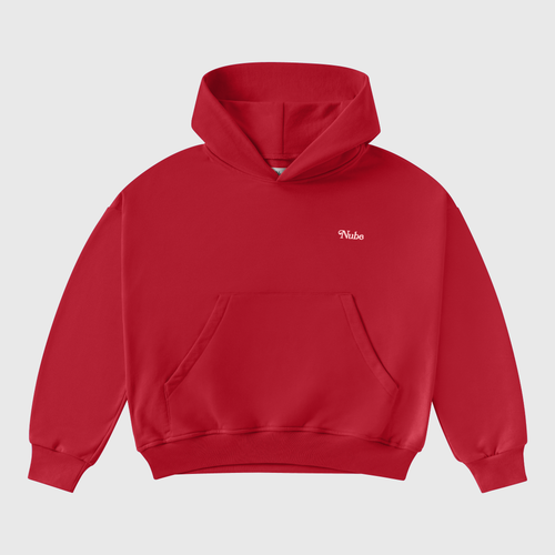Basic Red Boxy Hoodie