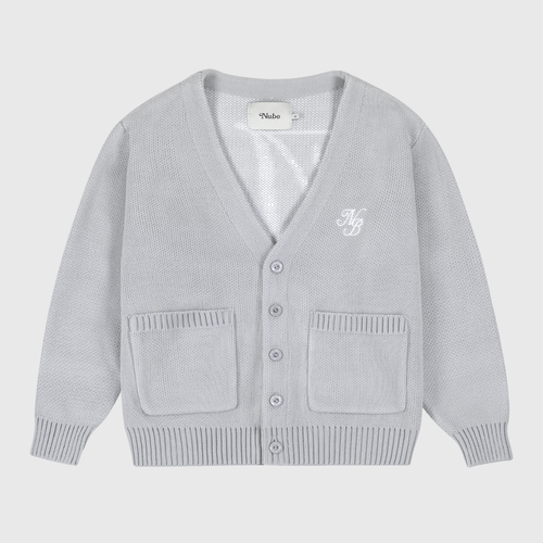 Script Logo Grey Cardigan