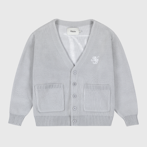 Script Logo Grey Cardigan