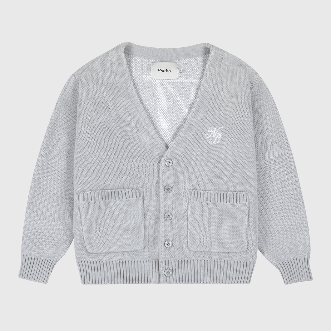 Script Logo Grey Cardigan