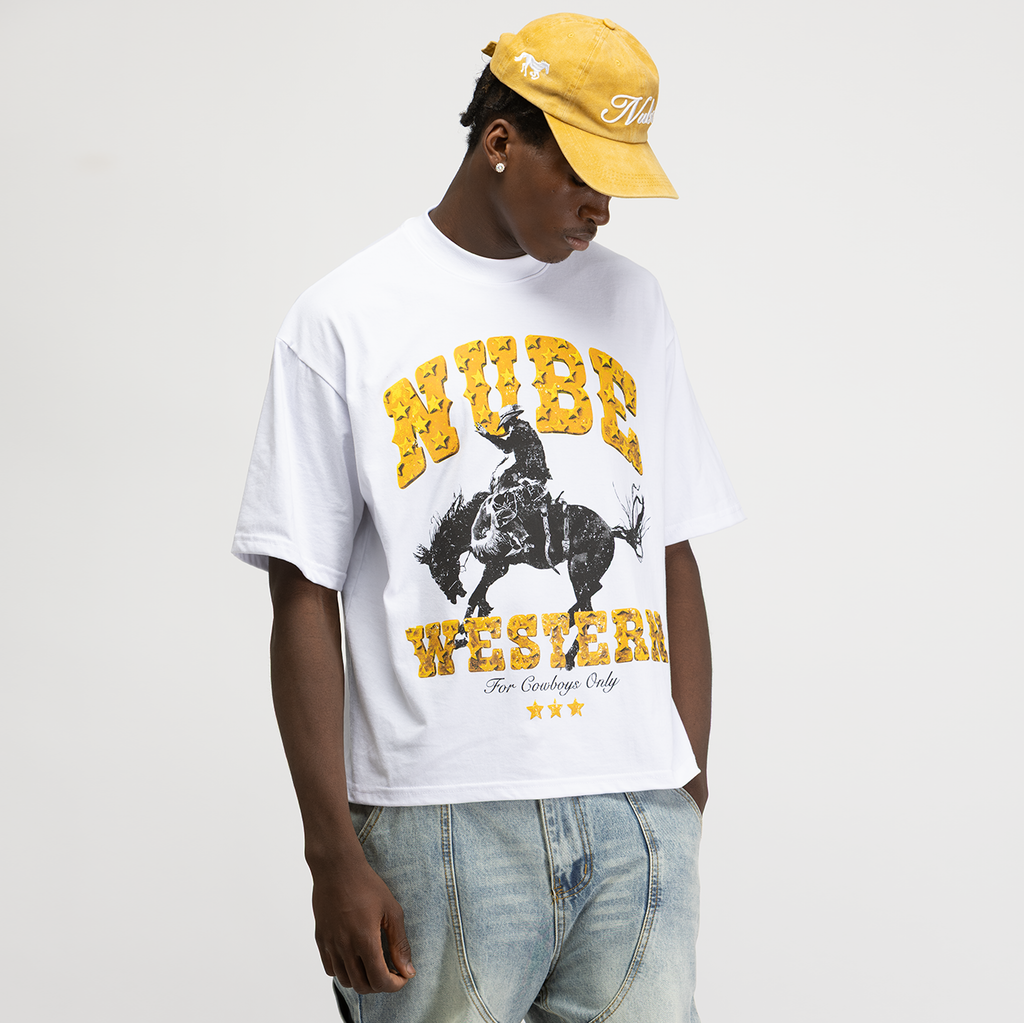 Nube Western White Boxy Tee