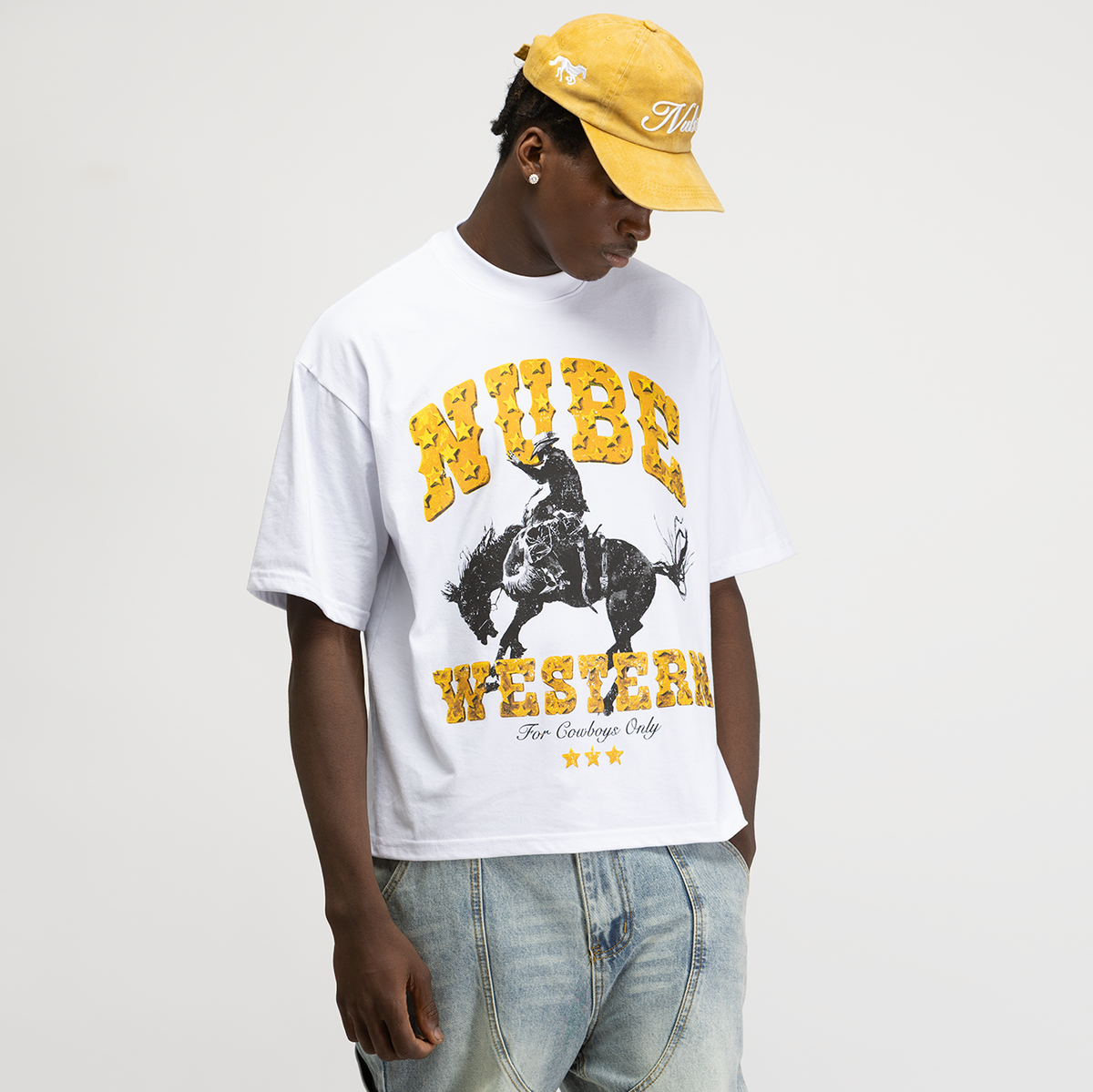 Nube Western White Boxy Tee