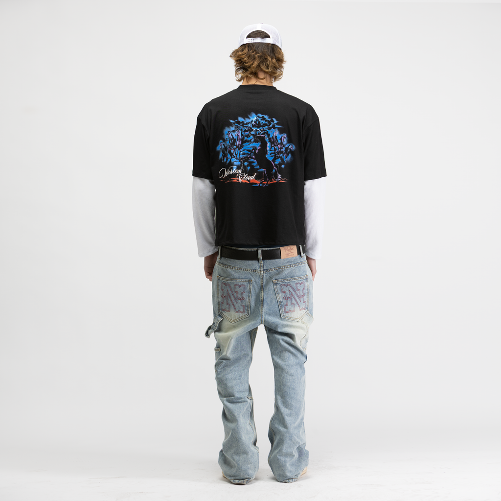 Seven Horses Waffle Fake Long Sleeve