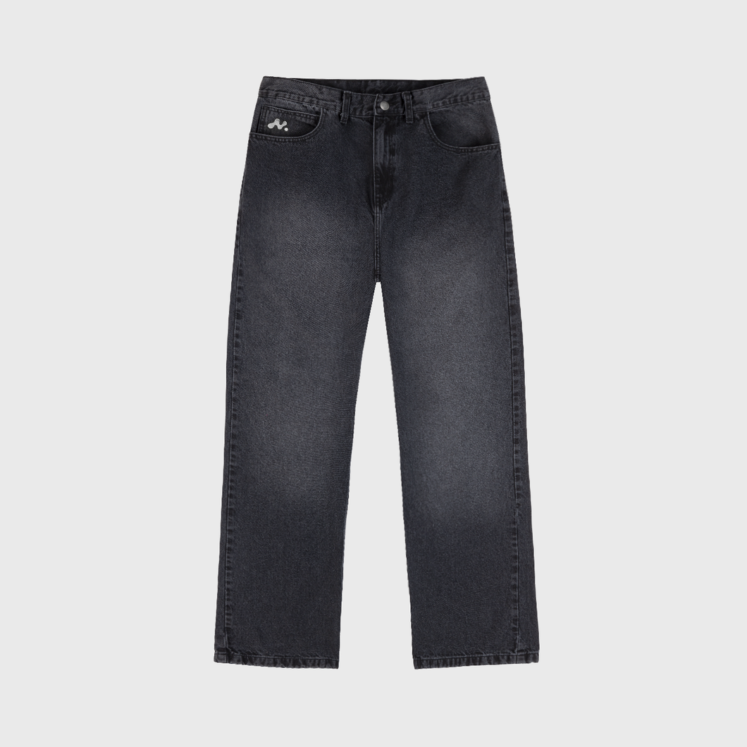 Music System Baggy Jeans Washed Black