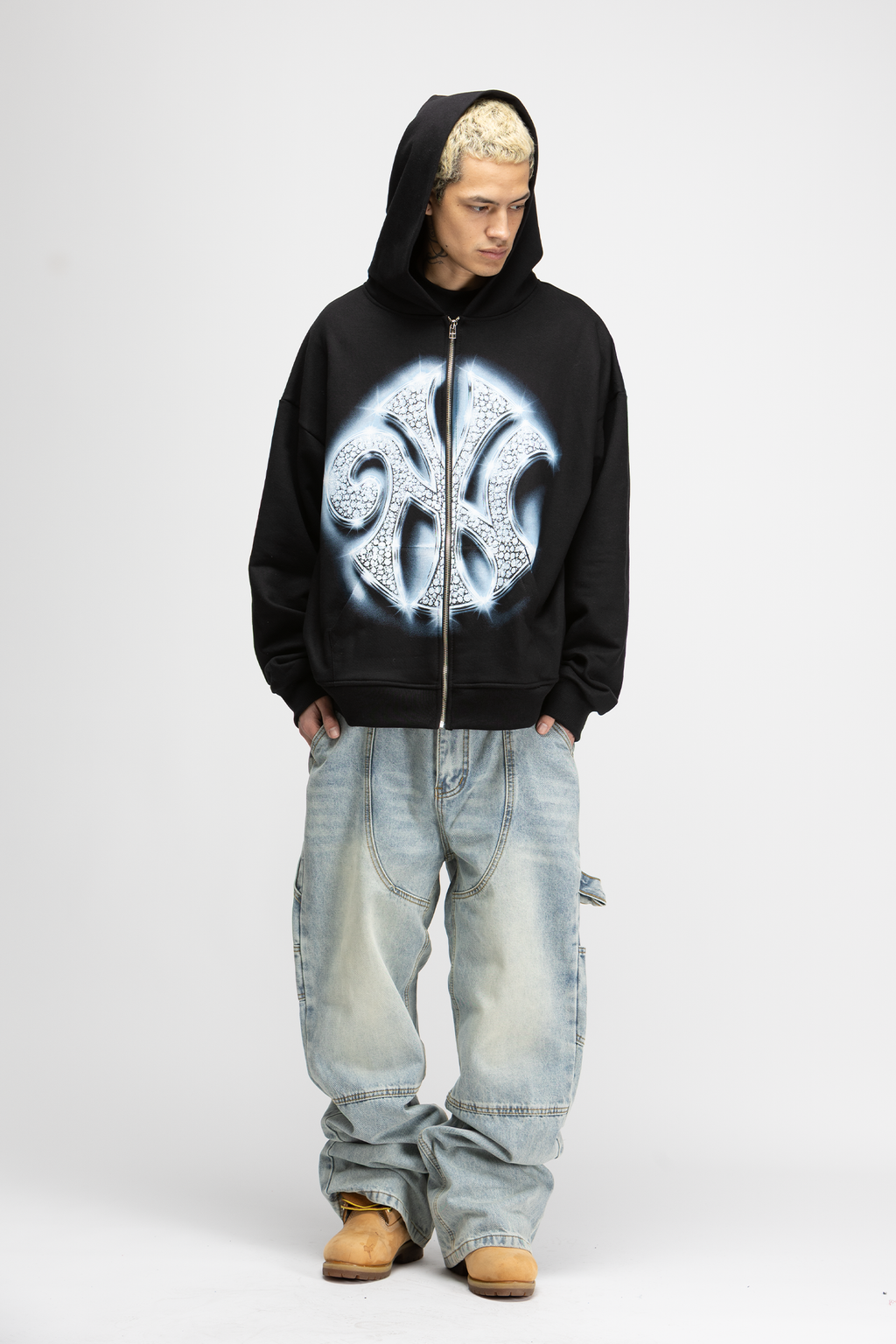 Nubees Bling Zip Hoodie Black