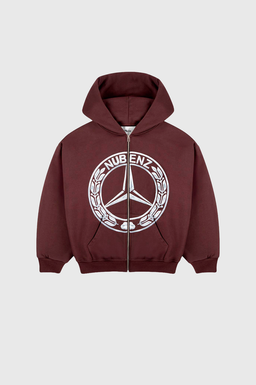 neru design × Platchamp × BRUNT kozara Nubenz Chrome Zip Hoodie Chocolate – Nubebrand