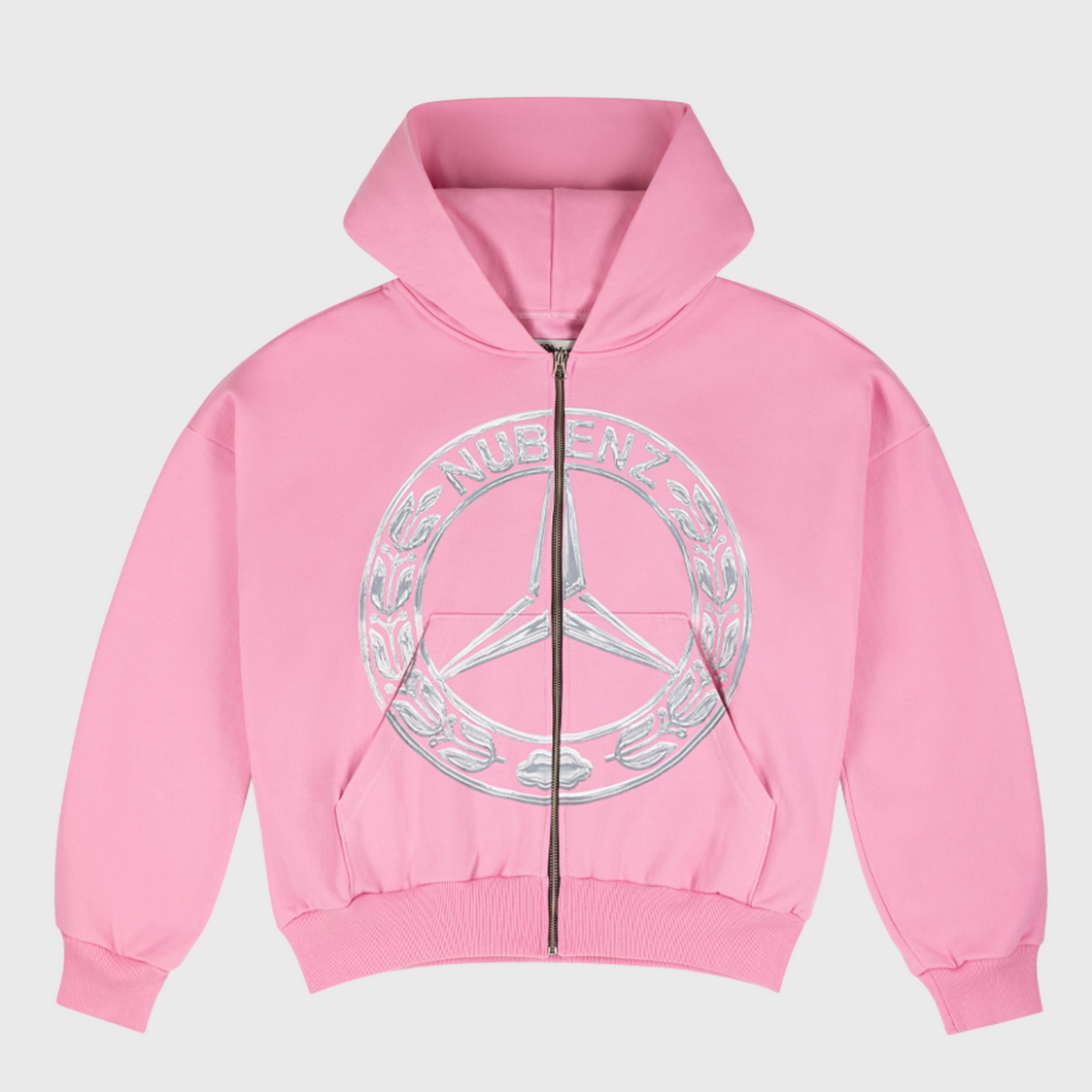 Nubenz Chrome Zip Hoodie Pink
