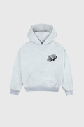 Pixel Web Melange Grey Hoodie