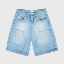 Cargar imagen en el visor de la galería, Double Knee Light Washed Denim Short