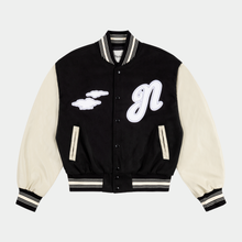 Cargar imagen en el visor de la galería, Nubes Varsity Jacket Black