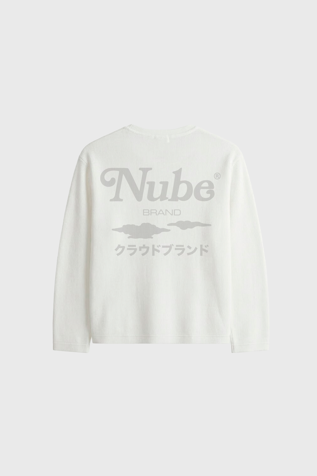 Japanese Logo Waffle Long sleeve White