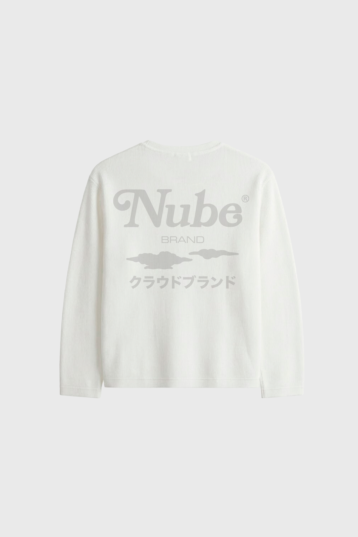 Japanese Logo Waffle Long sleeve White