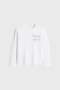 Japanese Logo Waffle Long sleeve White