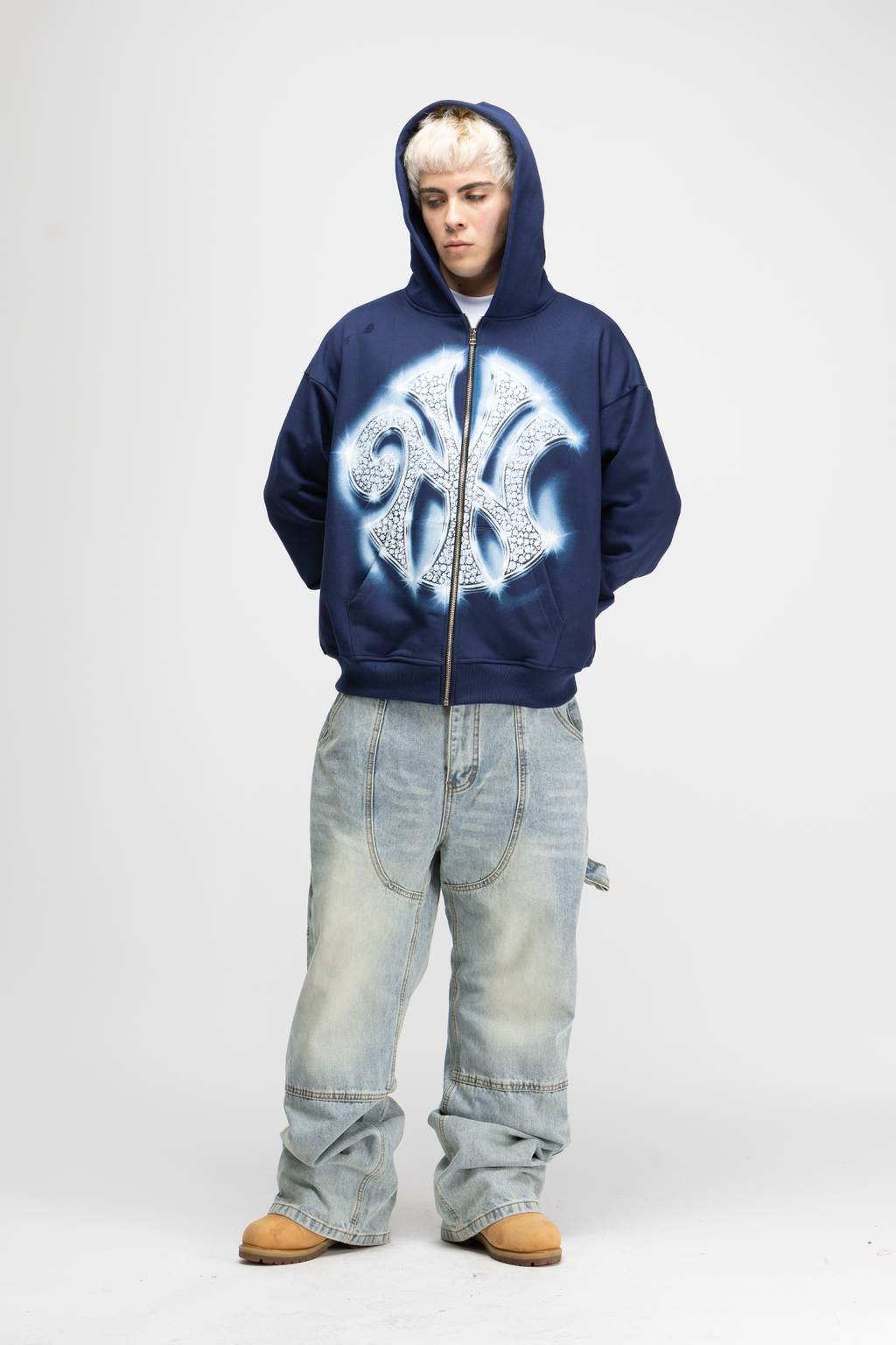 Nubees Bling Zip Hoodie Navy
